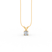 Round Cut Moissanite Solitaire Pendant 14K Gold Plated